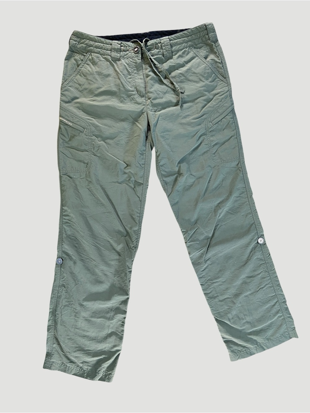 ExOfficio Women’s Sage Green Convertible Hiking Pants Size 10 Lightweight Nylon